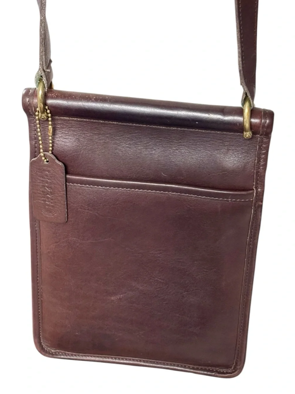 Coach Vintage Classic 92-93 Murphy Bag in Brown leather w/turnlock brass closure